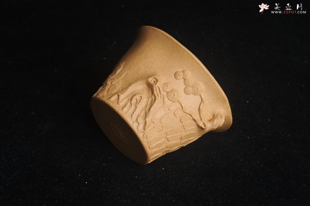 紫砂壶图片：美杯特惠 精致全手工松桩杯 - 美壶网