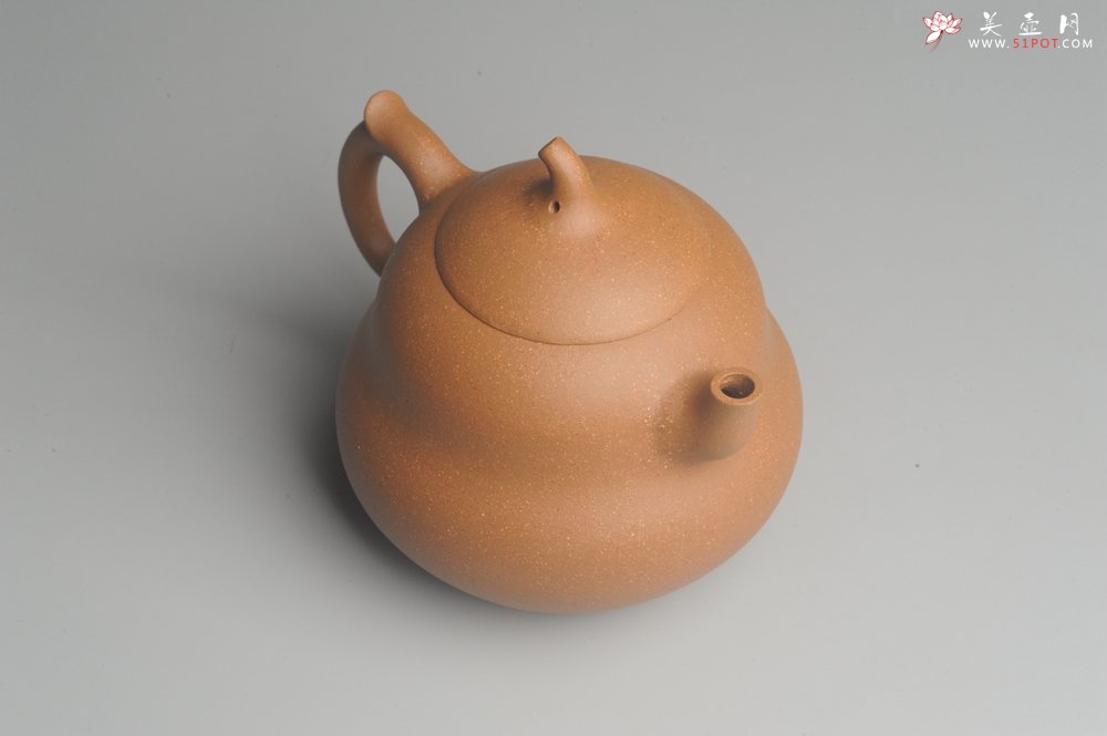 紫砂壶图片：美壶特惠 特好降坡泥精工葫芦壶(福禄) 灰常文气 - 美壶网