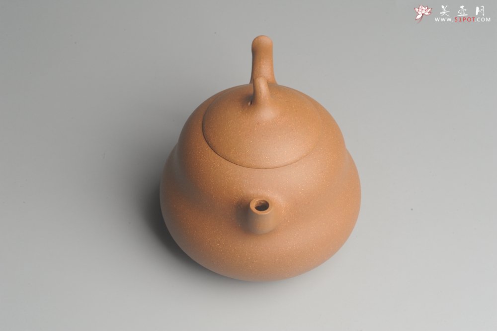 紫砂壶图片：美壶特惠 特好降坡泥精工葫芦壶(福禄) 灰常文气 - 美壶网