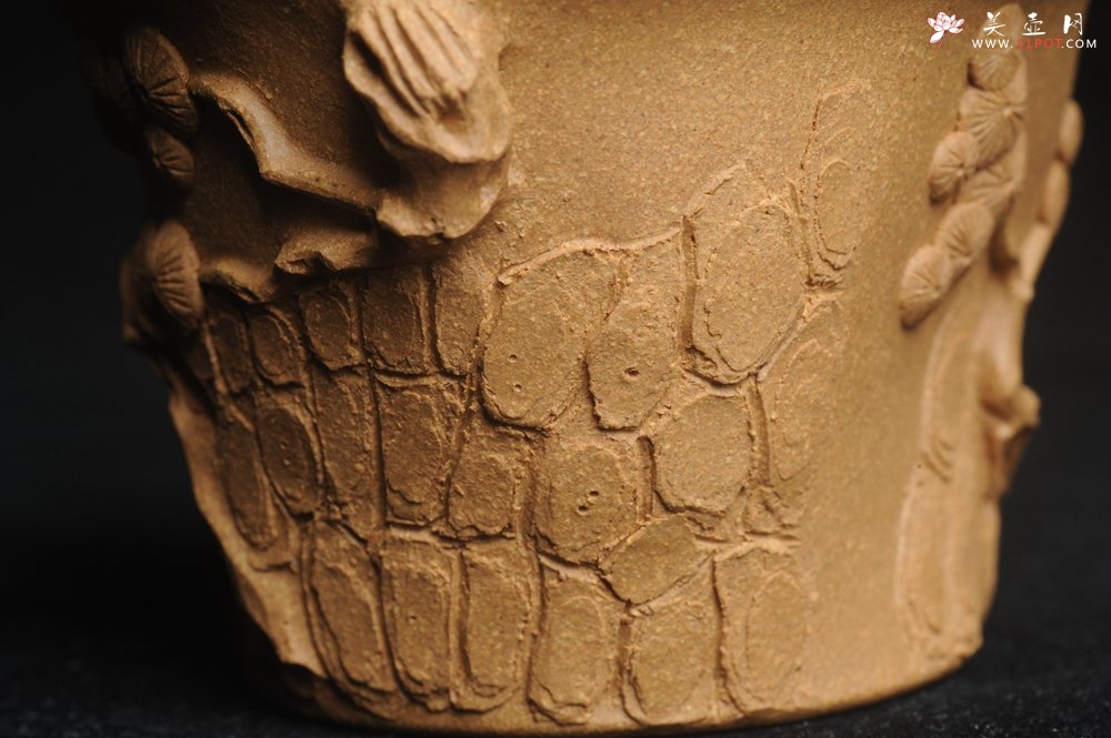 紫砂壶图片：美杯特惠 精致全手工松桩杯 - 美壶网