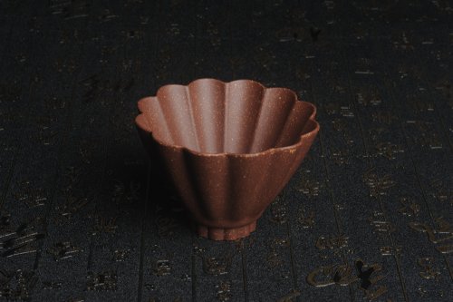 美壶定制紫砂壶 美杯特惠 超精工厚实紫玉金砂菱花杯 主人杯 原矿紫泥