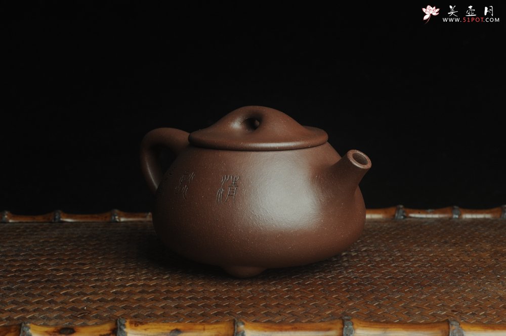 紫砂壶图片：美壶特惠 工料俱佳满瓢（霸王石瓢）装饰枯枝鸟 茶人醉爱 - 美壶网