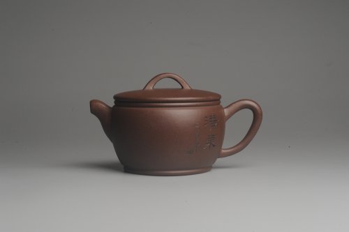 王静然紫砂壶 美壶特惠 精致黑星老紫泥汉瓦 清泉 装饰山水 文气 原矿紫泥