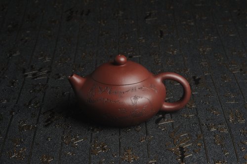 周小培紫砂壶 油润底曹青 全手工矮文旦 装饰人物 特文气 原矿底槽清