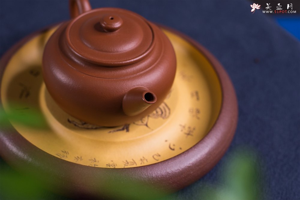 紫砂壶图片：毛国强入室弟子黄云初全手工朱泥仕圆壶 - 美壶网
