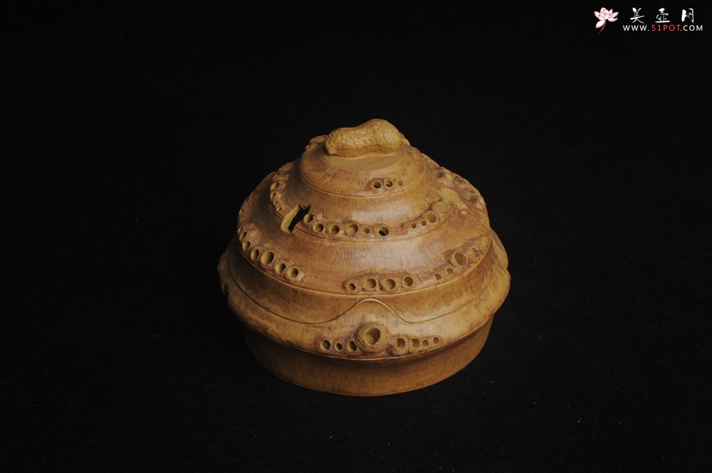 紫砂壶图片：特惠精致文气雅致竹节香炉 肌理逼真 - 美壶网