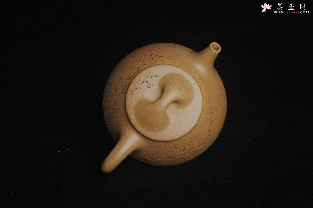 紫砂壶图片：潜力股周小培全手工老黄段泥（家藏老料 油润无比 识者自知）景舟石瓢 装饰梅花香图 文气 - 美壶网