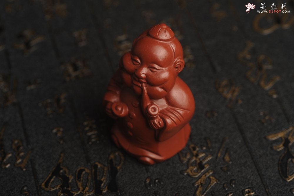 紫砂壶图片：美宠特惠 精致大红袍朱泥大财主紫砂茶宠 发发发 高6.8cm - 美壶网