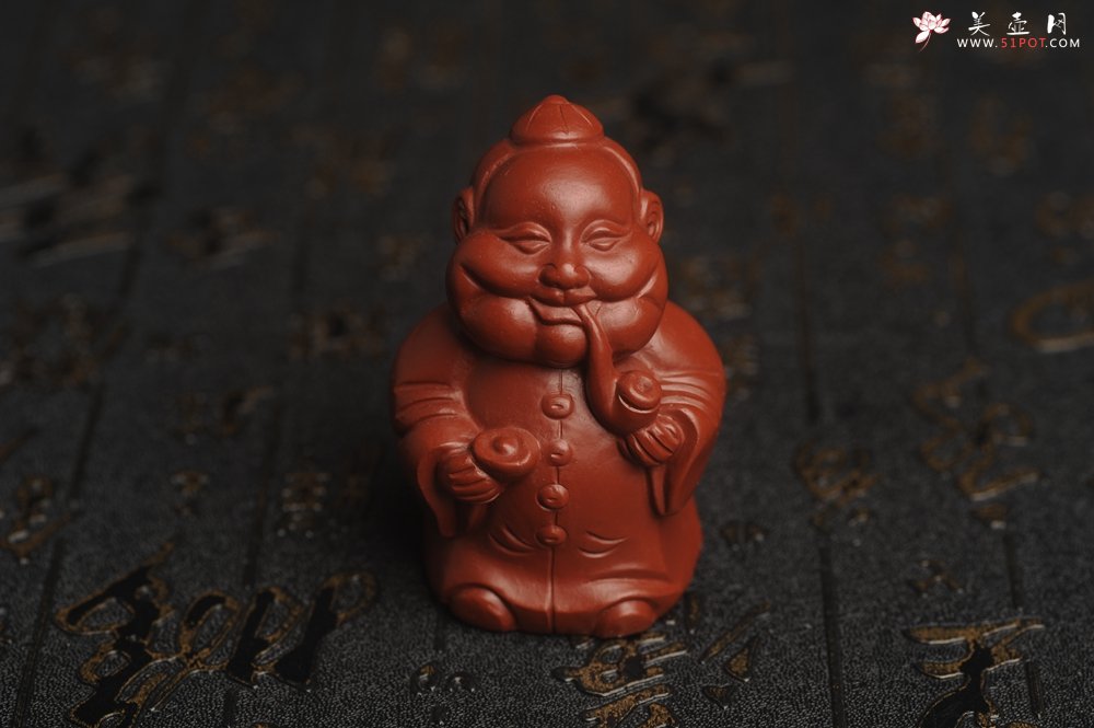 紫砂壶图片：美宠特惠 精致大红袍朱泥大财主紫砂茶宠 发发发 高6.8cm - 美壶网