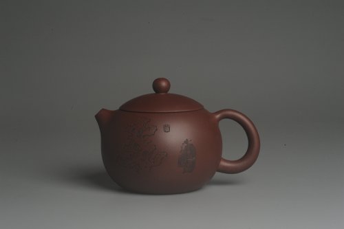 美壶定制紫砂壶 美壶福利特惠 精致西施 精刻拜石图 茶人醉爱 原矿紫泥