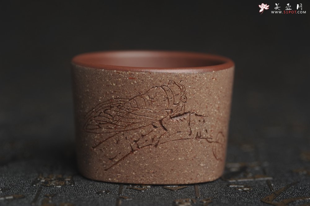 紫砂壶图片：美杯国庆特惠 精品好泥好工好刻雅致特厚实禅心主人杯 茶人醉爱 - 美壶网