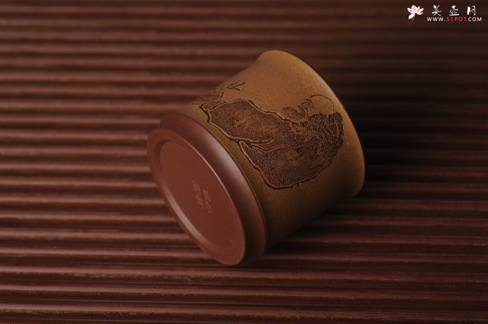 紫砂壶图片：美杯国庆特惠 精品好泥好工好刻雅致特厚实达摩主人杯 茶人醉爱 - 美壶网