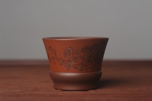 美壶定制紫砂壶 美杯国庆特惠 精品好泥好工好刻雅致特厚实松鼠主人杯 