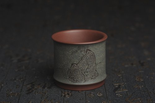 美壶定制紫砂壶 美杯国庆特惠 精品好泥好工好刻雅致特厚实人物主人杯 茶人醉爱 