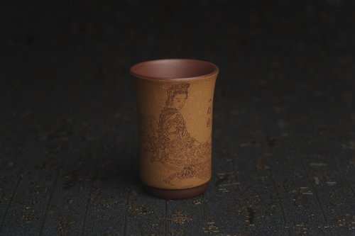 美壶定制紫砂壶 美杯国庆特惠 精品好泥好工好刻雅致西施浣纱主人杯 茶人醉爱 