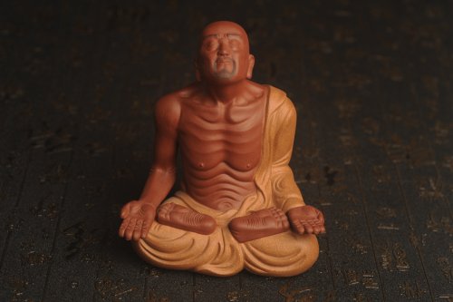 美壶定制紫砂壶 迎中秋特惠紫砂雕塑 精工好料沐心罗汉 高14cm 