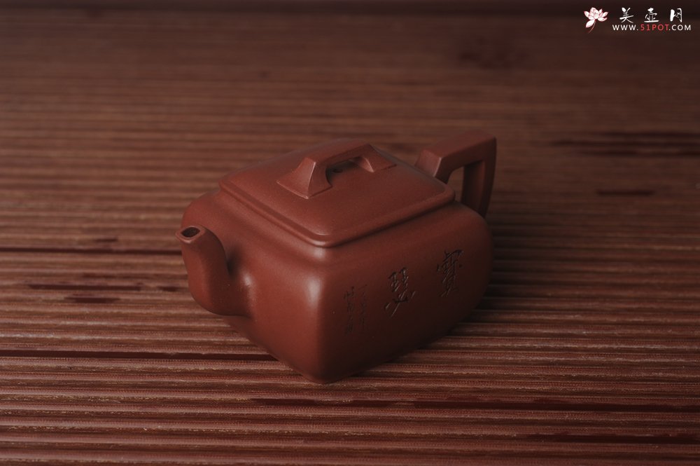 紫砂壶图片：美壶特惠 精品宝瑟四方方樽 陈俊儒精心装饰 - 美壶网
