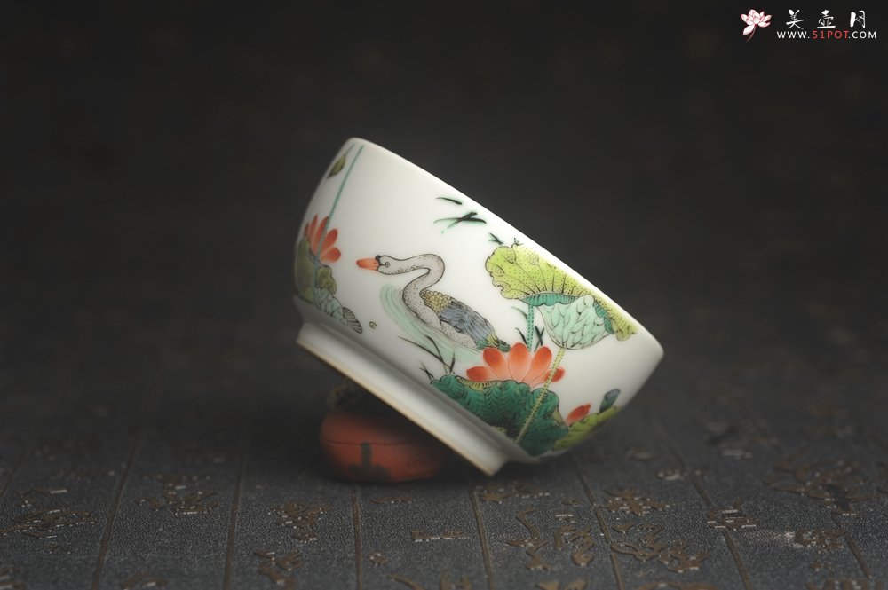 紫砂壶图片：玄辰器 精品古彩 春江水暖鸭先知 主人杯压手杯 景德镇茶杯 茶人醉爱 - 美壶网