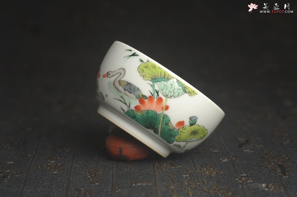 紫砂壶图片：玄辰器 精品古彩 春江水暖鸭先知 主人杯压手杯 景德镇茶杯 茶人醉爱 - 美壶网