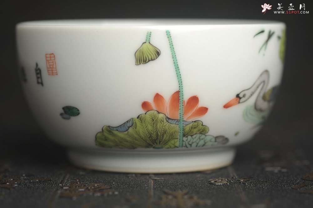 紫砂壶图片：玄辰器 精品古彩 春江水暖鸭先知 主人杯压手杯 景德镇茶杯 茶人醉爱 - 美壶网