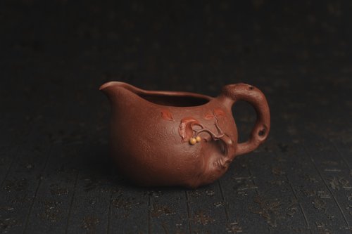 赵老师紫砂壶 美杯特惠 赵老师精品贴叶公道杯 茶人醉爱 原矿紫泥