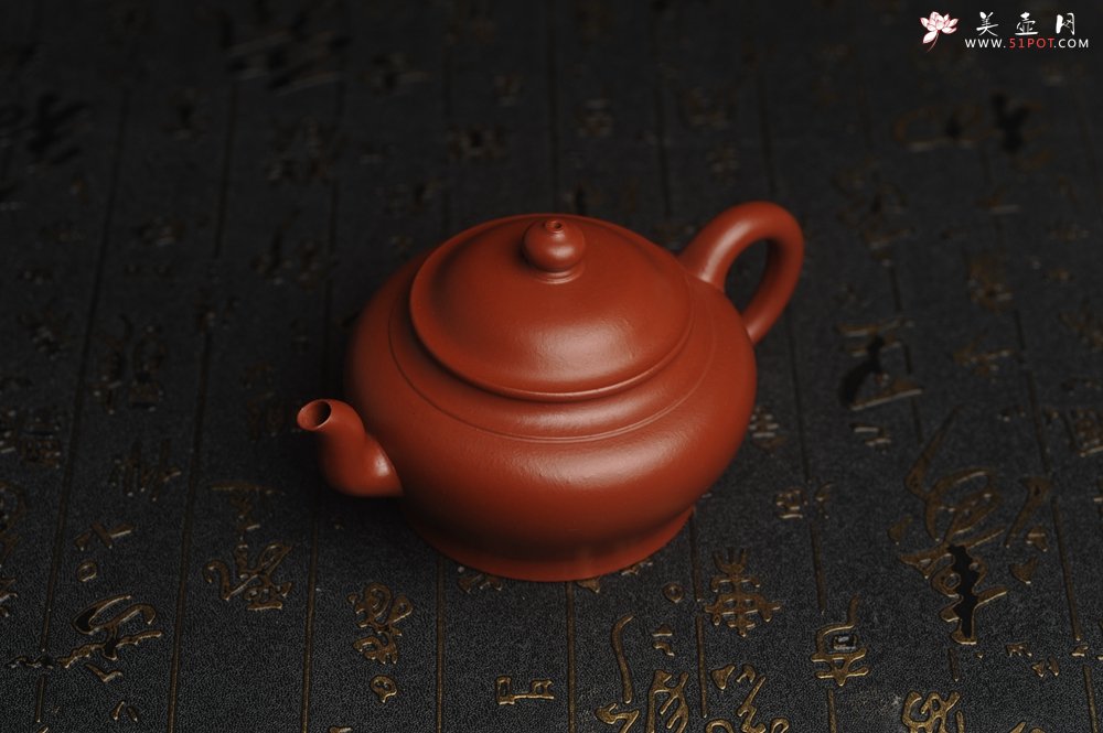 紫砂壶图片：正宗小煤窑朱泥 全手工宫灯壶 隽秀文气 茶人醉爱 - 美壶网