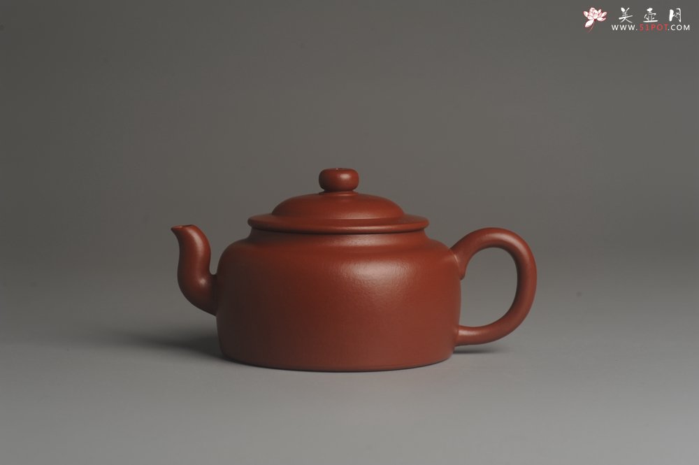 紫砂壶图片：小煤窑朱泥精工全手小旭帽壶 茶人醉爱 - 美壶网