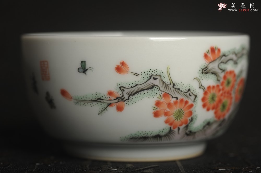 紫砂壶图片：玄辰器 精品古彩 清风自远 主人杯压手杯 景德镇茶杯 茶人醉爱 - 美壶网