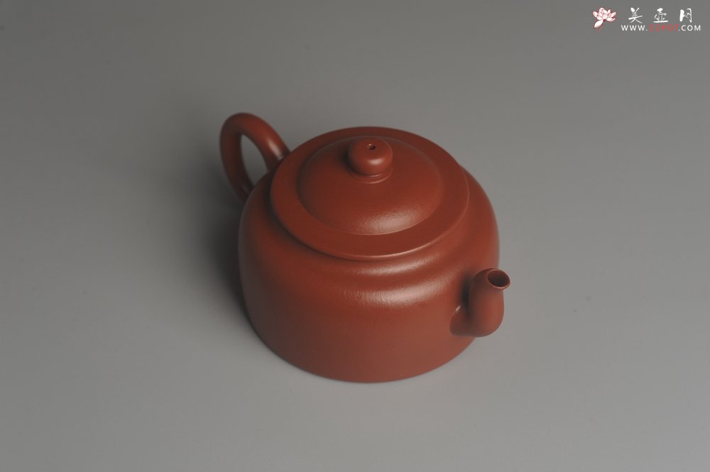 紫砂壶图片：小煤窑朱泥精工全手小旭帽壶 茶人醉爱 - 美壶网