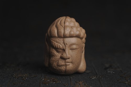 美壶定制紫砂壶 美宠特惠 回馈壶友 精致青段泥是佛是魔 一念之间 手把件茶宠高5.8cm宽4.5cm左右 