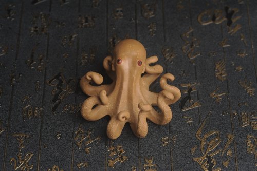 美壶定制紫砂壶 美宠特惠 精致大号八爪鱼紫砂茶宠 直径8.5cm高5cm左右 寓意八方来财 原矿降坡泥