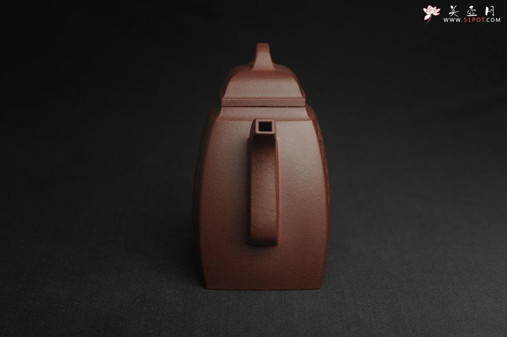 紫砂壶图片：全手工精致汉方壶 无事此静坐 有情且赋诗 禅意浓浓 - 美壶网