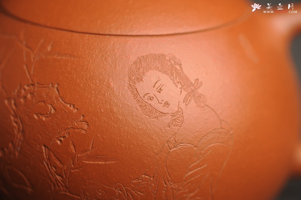 紫砂壶图片：全手工特好朱泥西施 装饰美女 灰常漂亮 送妈妈送女友超赞喔 - 美壶网