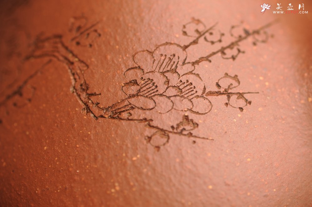 紫砂壶图片：美壶特惠 超精致特好降坡泥小品子冶石瓢 通转梅花 特文气 - 美壶网