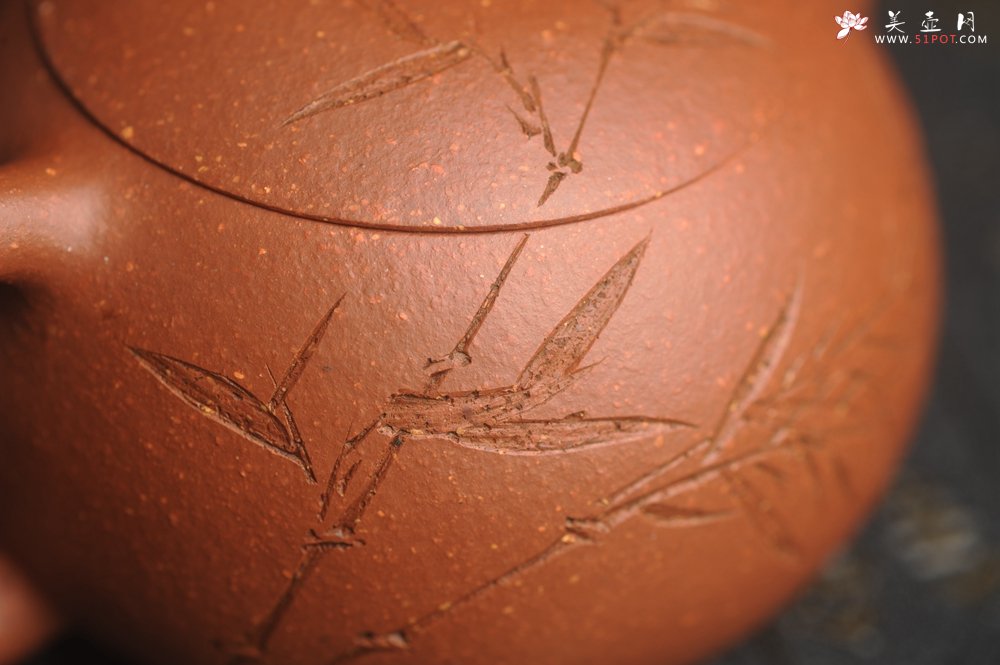 紫砂壶图片：油润降坡泥全手工小品西施壶 竹留清风 装饰居不可无竹 特文气 - 美壶网