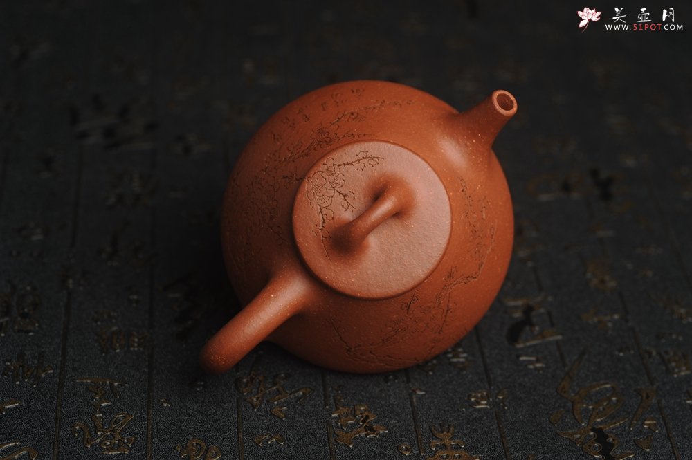 紫砂壶图片：美壶特惠 超精致特好降坡泥小品子冶石瓢 通转梅花 特文气 - 美壶网