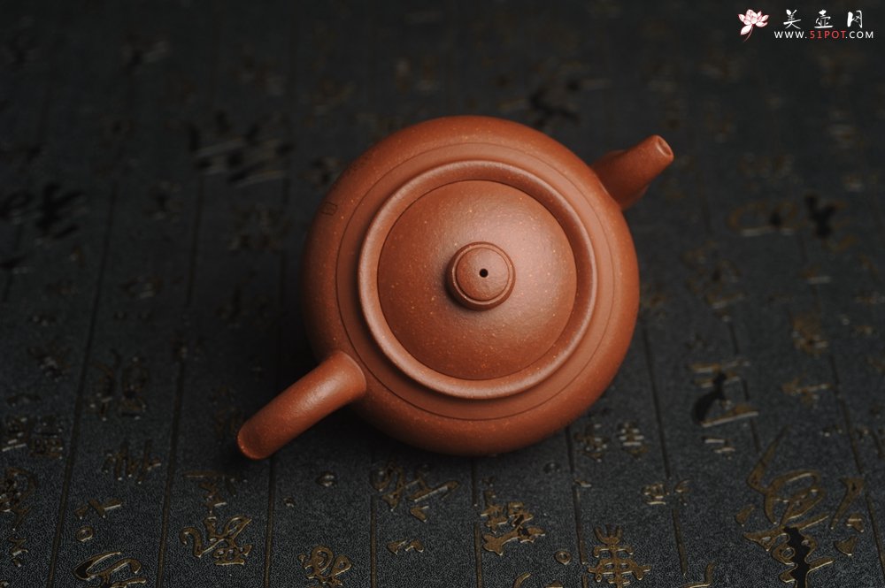 紫砂壶图片：特油润降坡泥 装饰山水 全手工大蕴存心壶 - 美壶网