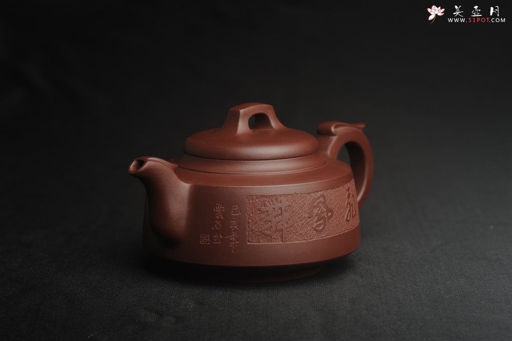 紫砂壶图片：美壶特惠 精致紫泥凤鸣壶 龙飞凤舞 - 美壶网