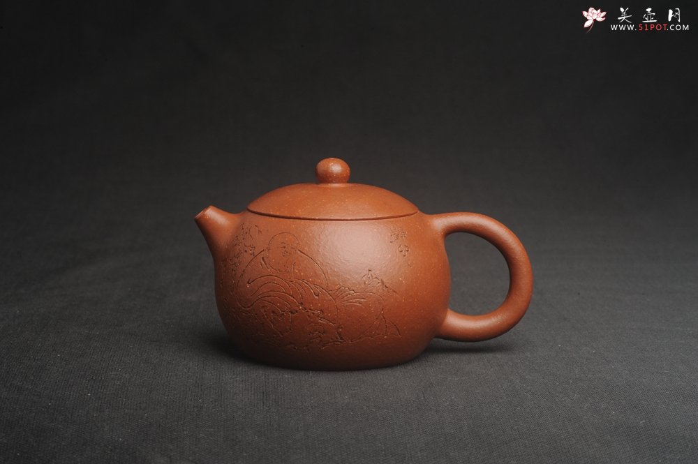 紫砂壶图片：油润降坡泥全手工小品西施壶 装饰静心图 心恬神宁 - 美壶网