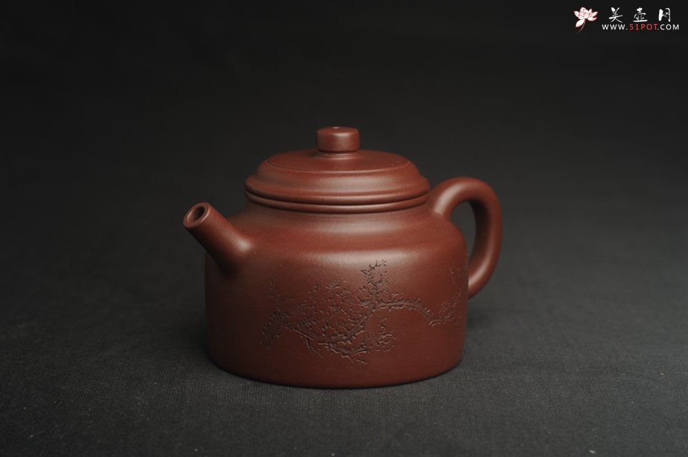 紫砂壶图片：油润黄龙山4号深井红皮龙 全手工德中壶 做工特好 喜上眉梢 - 美壶网