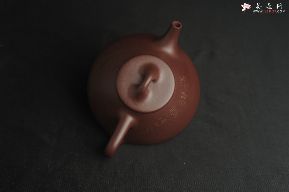 紫砂壶图片：油润底曹青 全手工特好子冶石瓢 装饰人物 特文气 - 美壶网