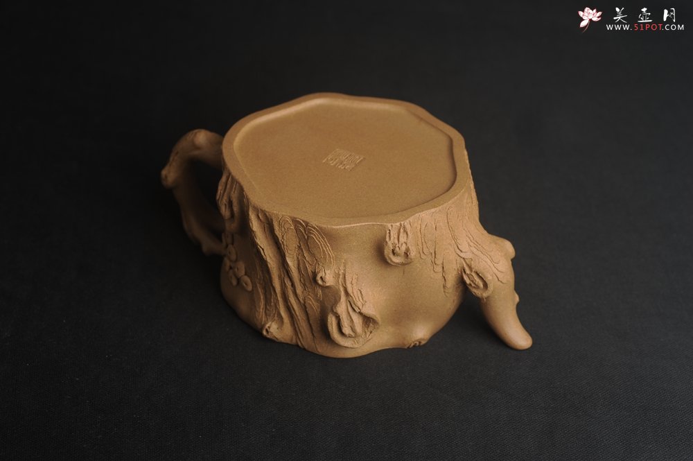 紫砂壶图片：潜力股唐老师 全手工精致老段松桩壶 肌理丰富生动 期待与您结缘 - 美壶网