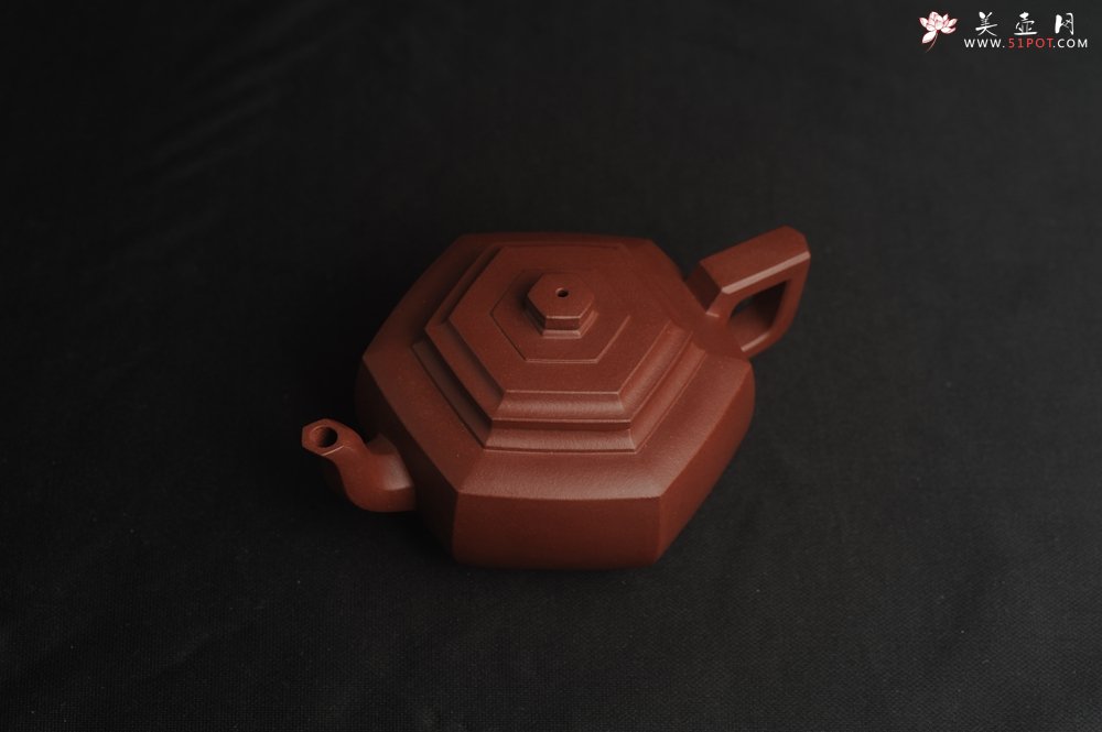 紫砂壶图片：美壶特惠 泥料超好 原矿紫红泥精致全手工六方雪华壶 - 美壶网