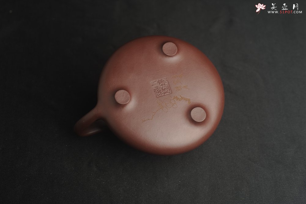 紫砂壶图片：油润底曹青 全手工特好子冶石瓢 装饰人物 特文气 - 美壶网