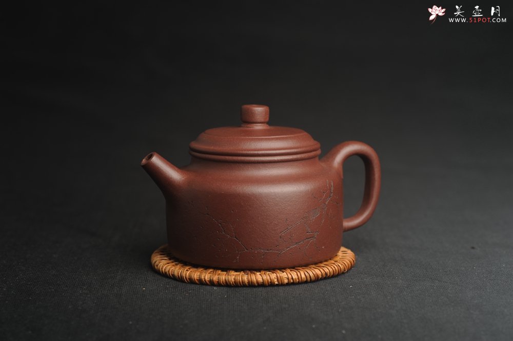 紫砂壶图片：,美壶特惠 优质紫泥精致枯枝鸟德中壶 矿物质丰富 茶人醉爱 - 美壶网