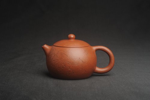 周小培紫砂壶 油润降坡泥全手工小品西施壶 装饰静心图 心恬神宁 原矿降坡泥