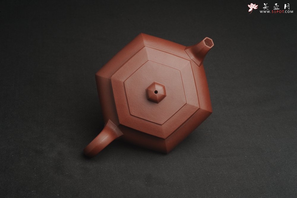 紫砂壶图片：美壶特惠 全手工优质紫红泥精致大彬六方 特文气 - 美壶网