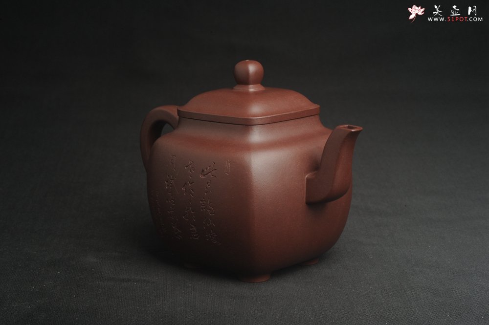 紫砂壶图片：实力派张海艳全手工油润底曹青重器鸣远四方 气势磅礴 用心之作 装饰人物特文气 - 美壶网