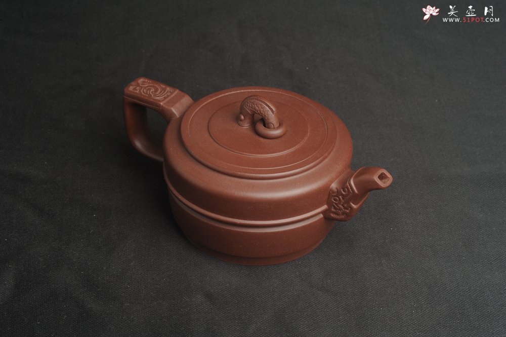 紫砂壶图片：美壶特惠 精致卡盖紫泥集玉壶 茶人醉爱 - 美壶网