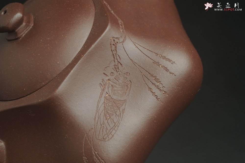 紫砂壶图片：美壶特惠 精致老紫泥六方福缘壶 茶人醉爱 - 美壶网